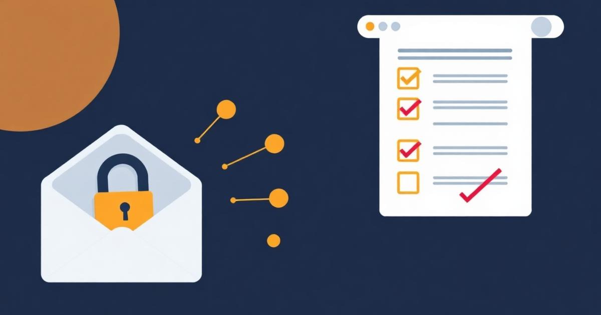 Sealed encrypted bid envelope beside a tender checklist with rejection marks