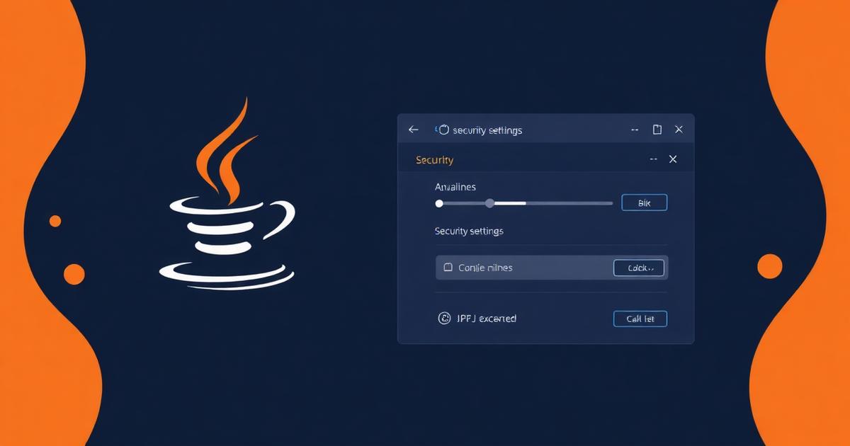 Java symbol beside a browser security settings panel with an exception site list